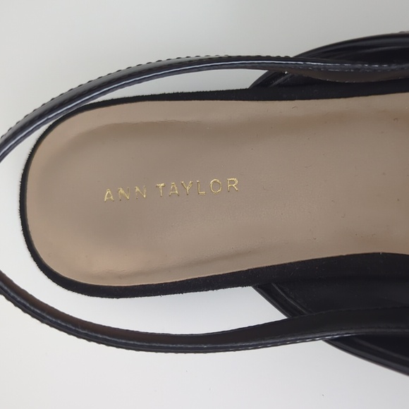 Ann Taylor Patent/Suede Black Slingback Flats- Size 7.5 - Picture 2 of 6